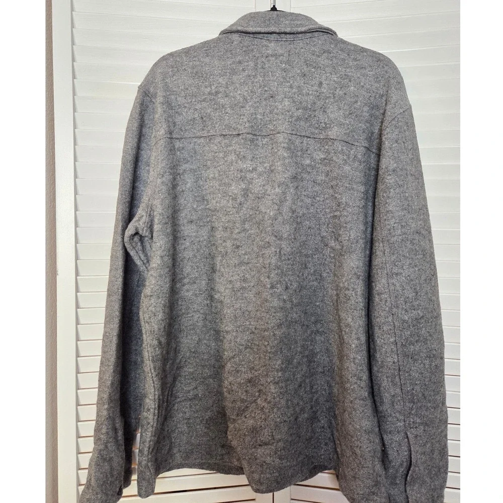 Banana Republic Shirt Jacket Gray Wool Blend Size L Button Front Shacket